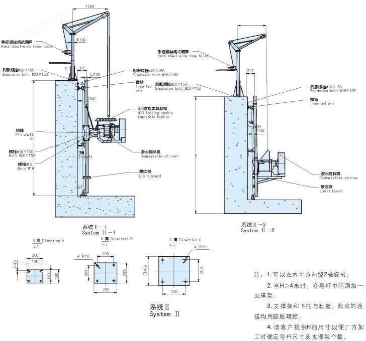 缺氧池潜水推进器 二叶式推进式搅拌器